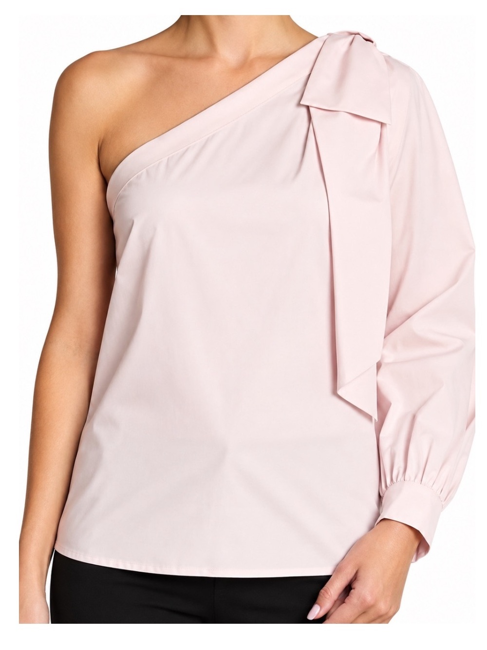 NWT CECE One Shoulder Long Sleeve Top in Pale Pink MEDIUM